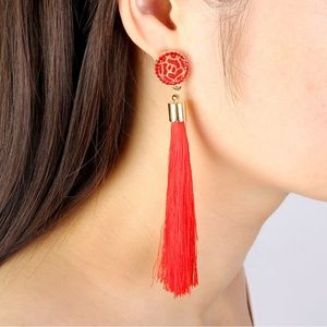 NEW "Fairytale" Red Tassel Earrings